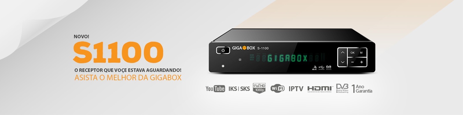 Receptor GIGABOX IPTV NUEVO S1100 SKS IKS HD Wifi